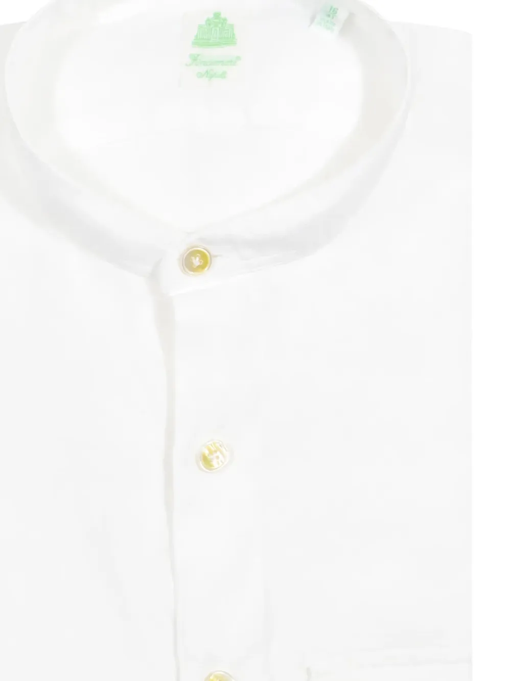 Finamore 1925 Napoli buttoned collarless shirt - Wit