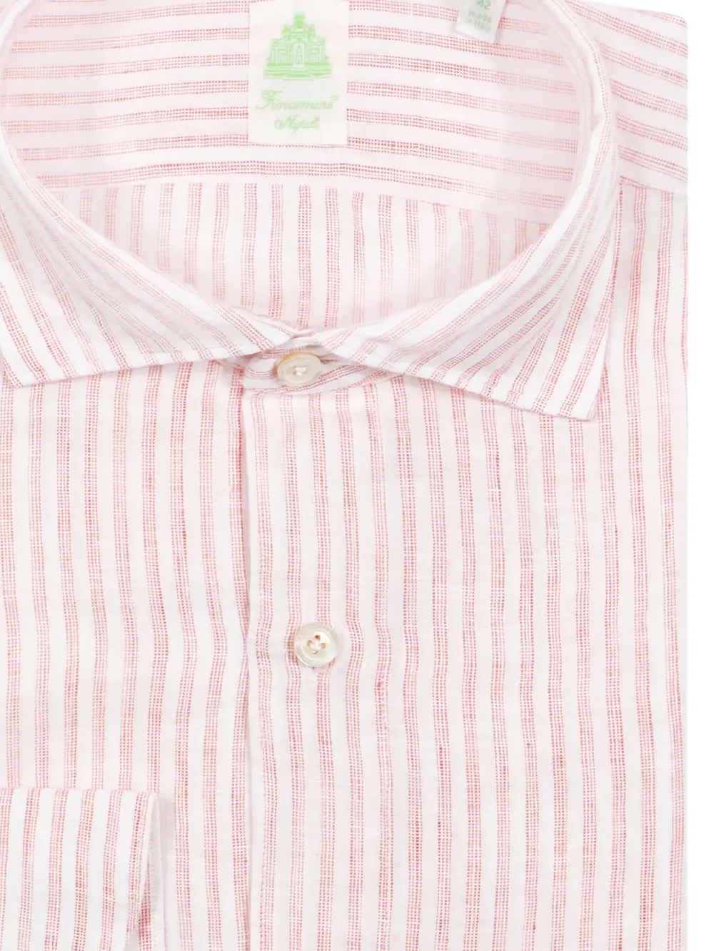 Finamore 1925 Napoli striped buttoned shirt - Wit