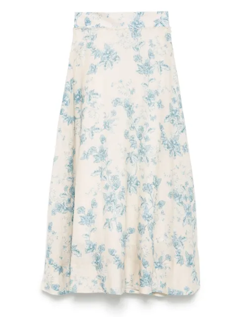 Agua By Agua Bendita floral-print linen skirt