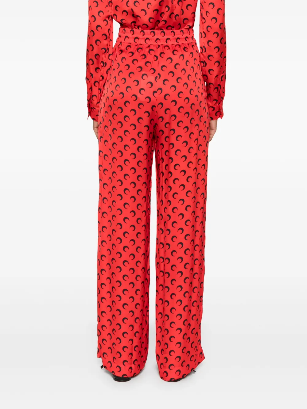 Marine Serre Broek met Crescent Moon-print Rood