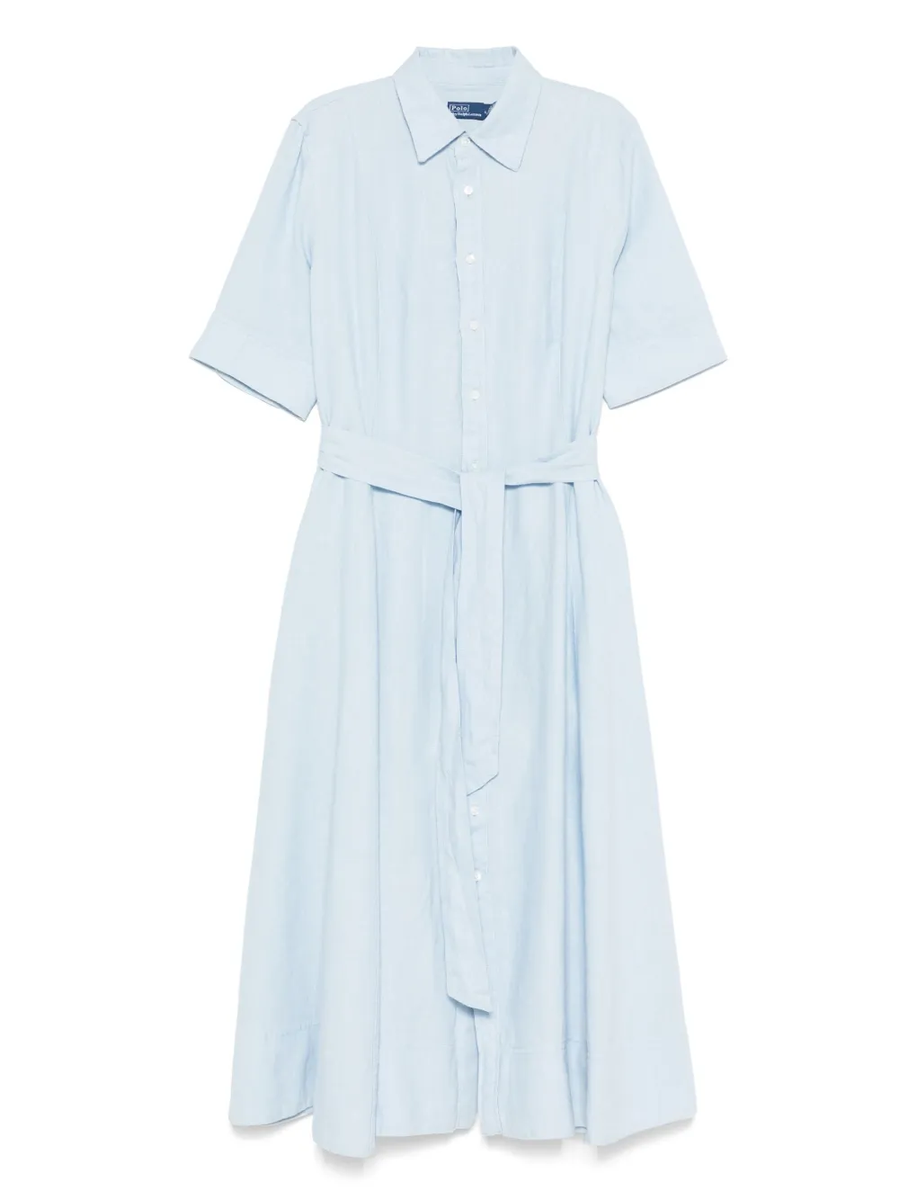 Polo Ralph Lauren Linen Midi Dress In Blue
