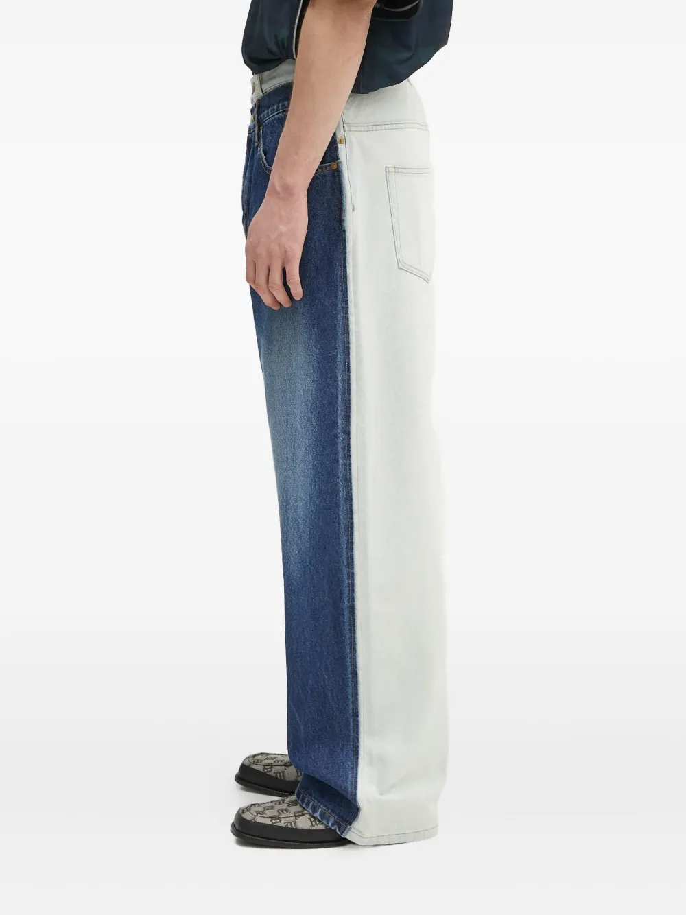 AMBUSH two-tone panelled jeans Blauw