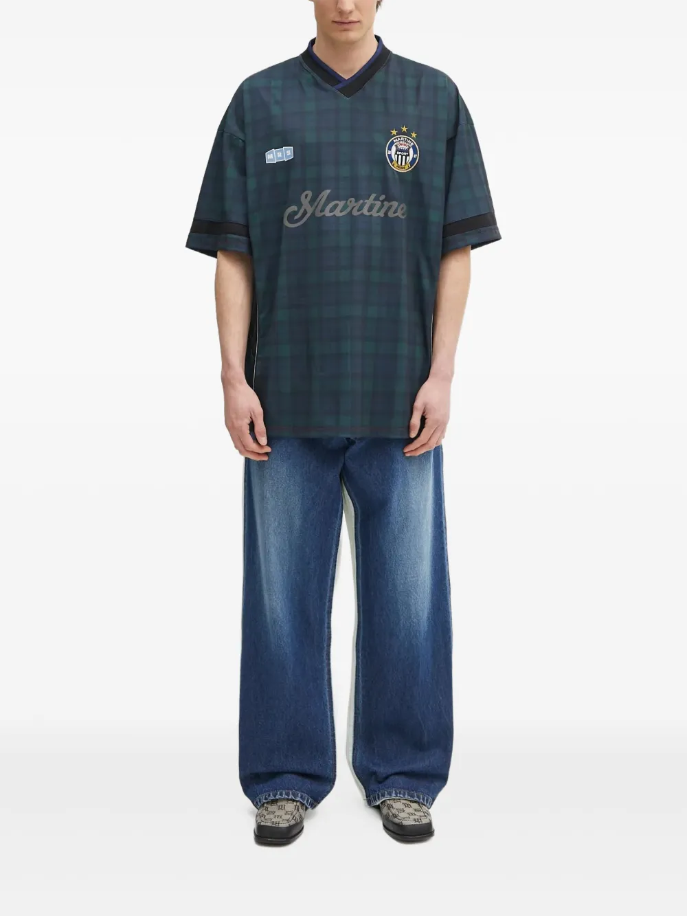 AMBUSH two-tone panelled jeans Blauw