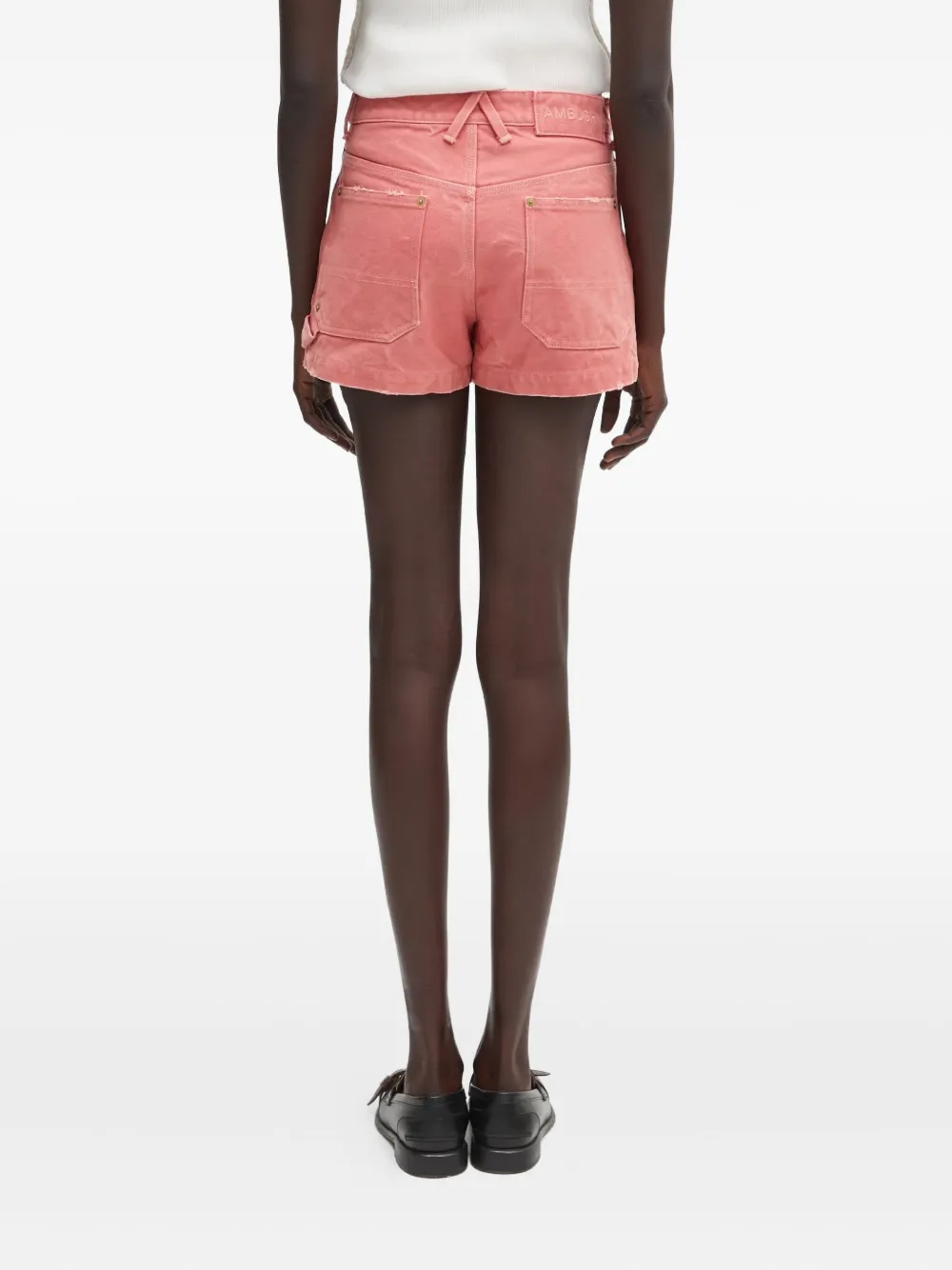 Ambush Raw-hem Shorts In Pink