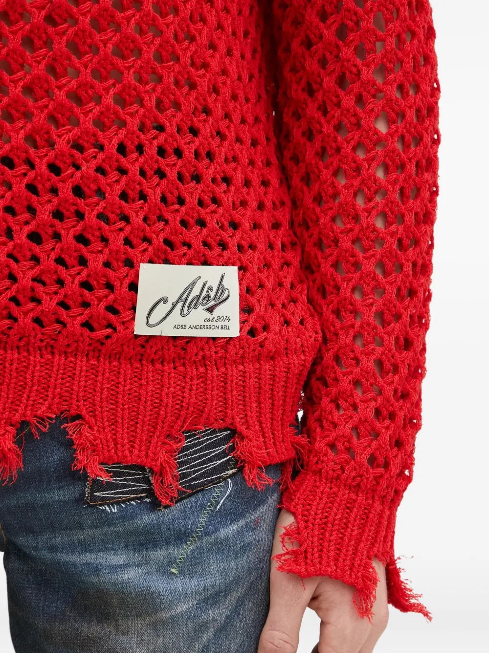 Andersson Bell Open-knit Frayed Sweater