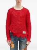 Andersson Bell open-knit frayed sweater - Red