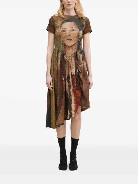 Andersson Bell portrait-print gathered dress