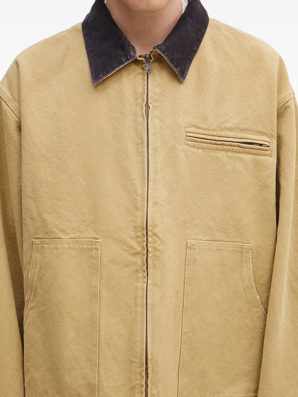 AMBUSH Shirtjack met ribfluwelen kraag Beige