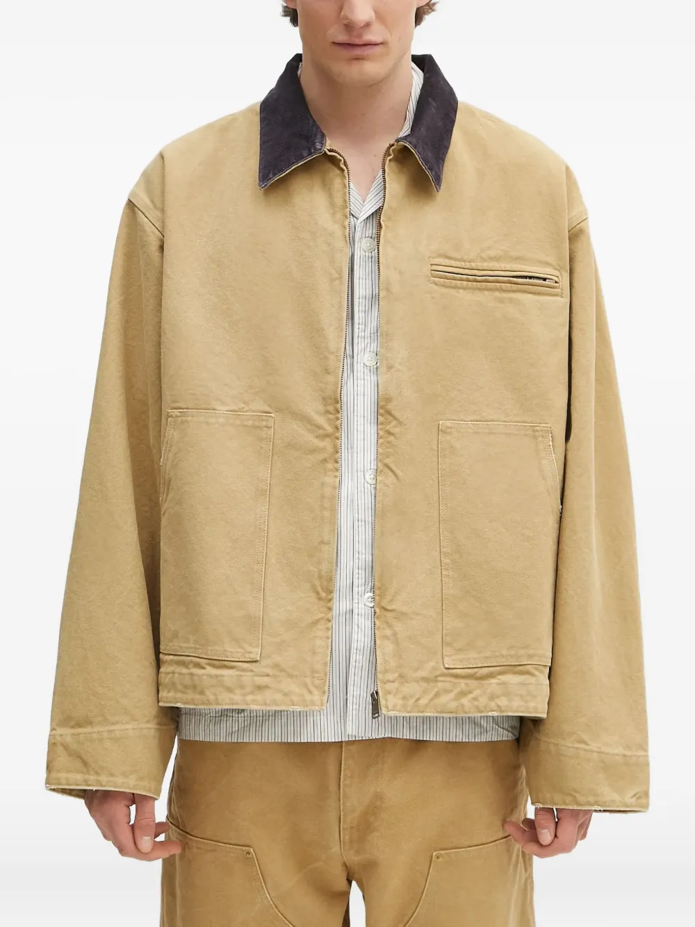 AMBUSH Shirtjack met ribfluwelen kraag Beige