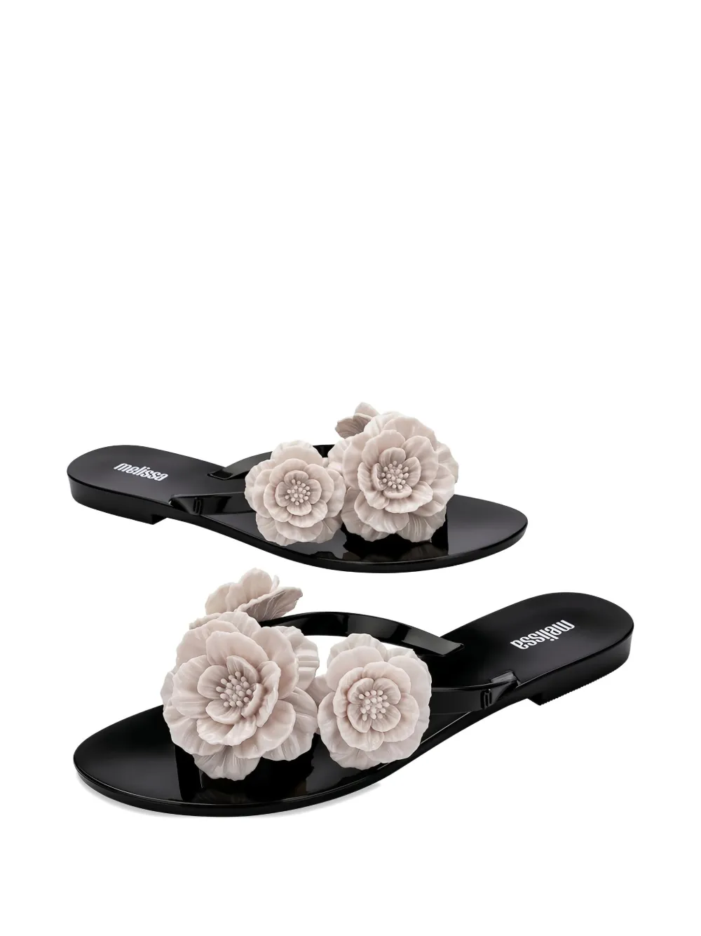 MELISSA HARMONIC SPRINGTIME FLORAL-EMBELLISHED FLIP FLOPS