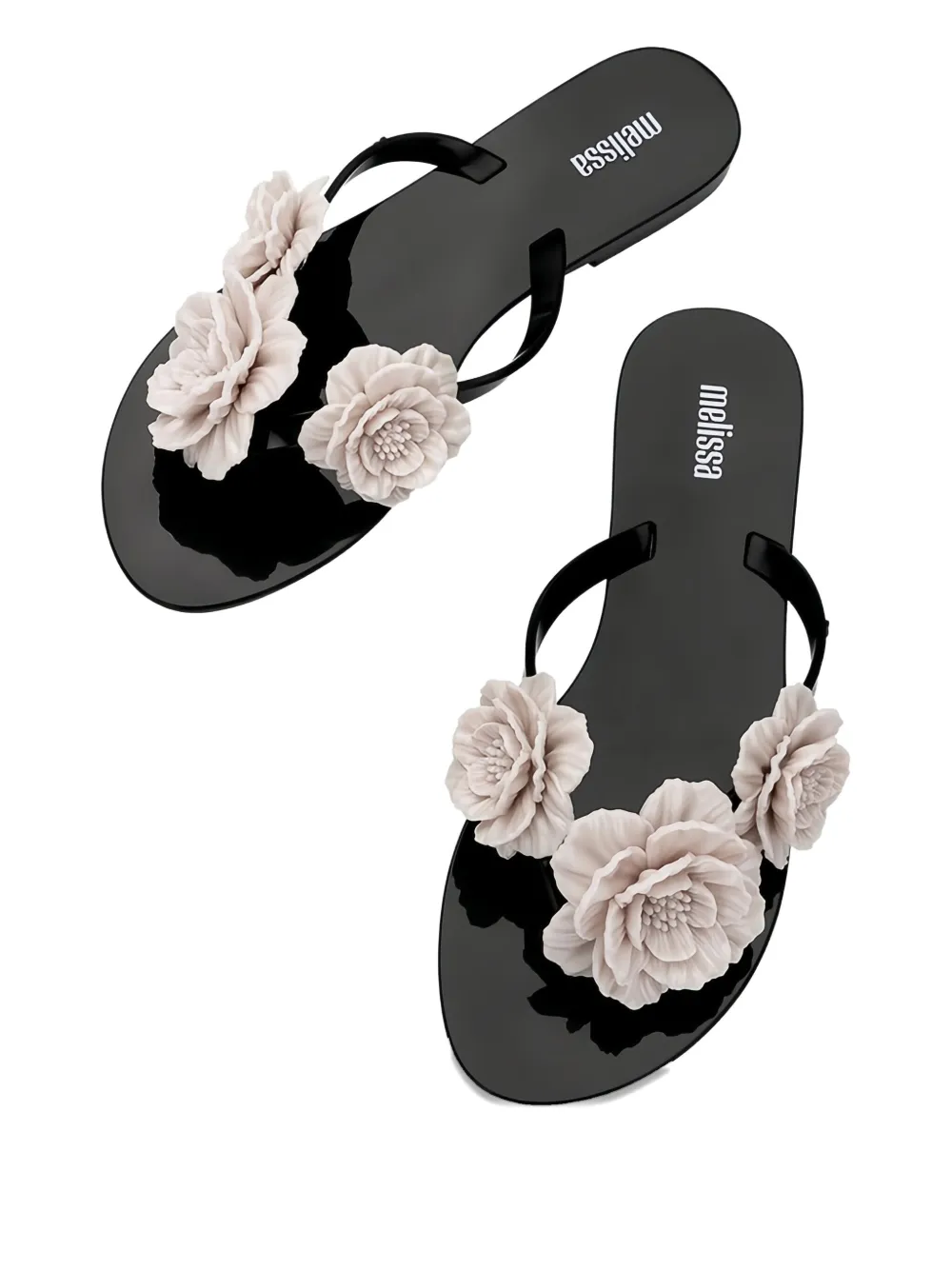 MELISSA HARMONIC SPRINGTIME FLORAL-EMBELLISHED FLIP FLOPS