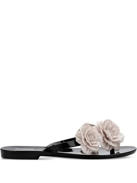 Melissa Harmonic Springtime floral-embellished flip flops