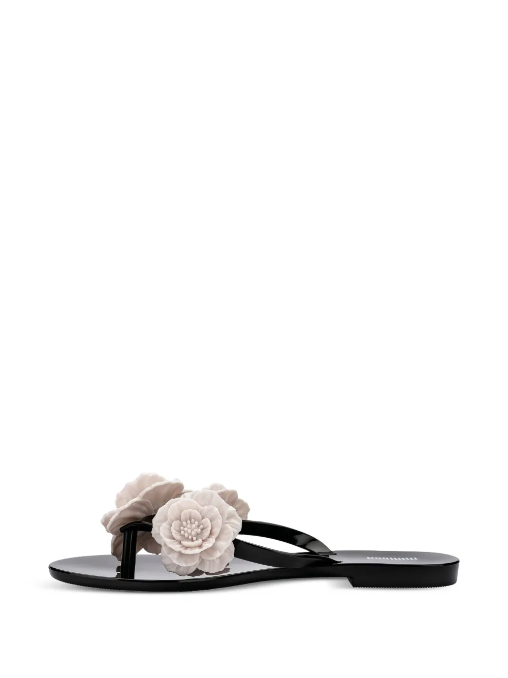 Melissa Harmonic Springtime floral-embellished flip flops Black