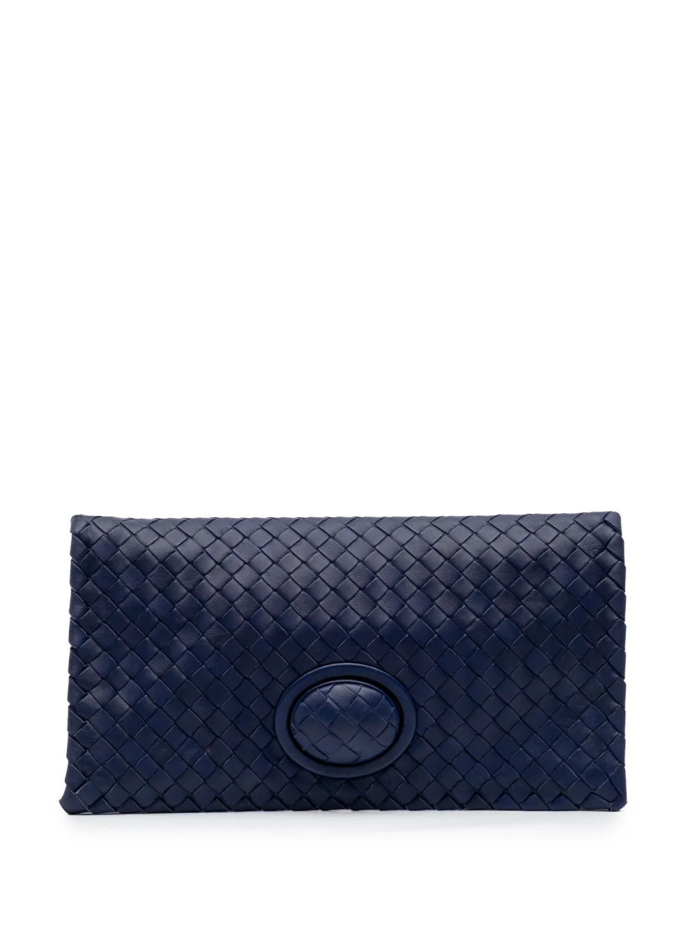 Pre-owned Bottega Veneta 2012-2024 Nappa Intrecciato Turn Lock Clutch Bag