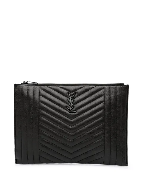 Saint Laurent Pre-Owned 2016 Monogram Mixed Matelasse Lambskin Zipped Document Holder clutch bag