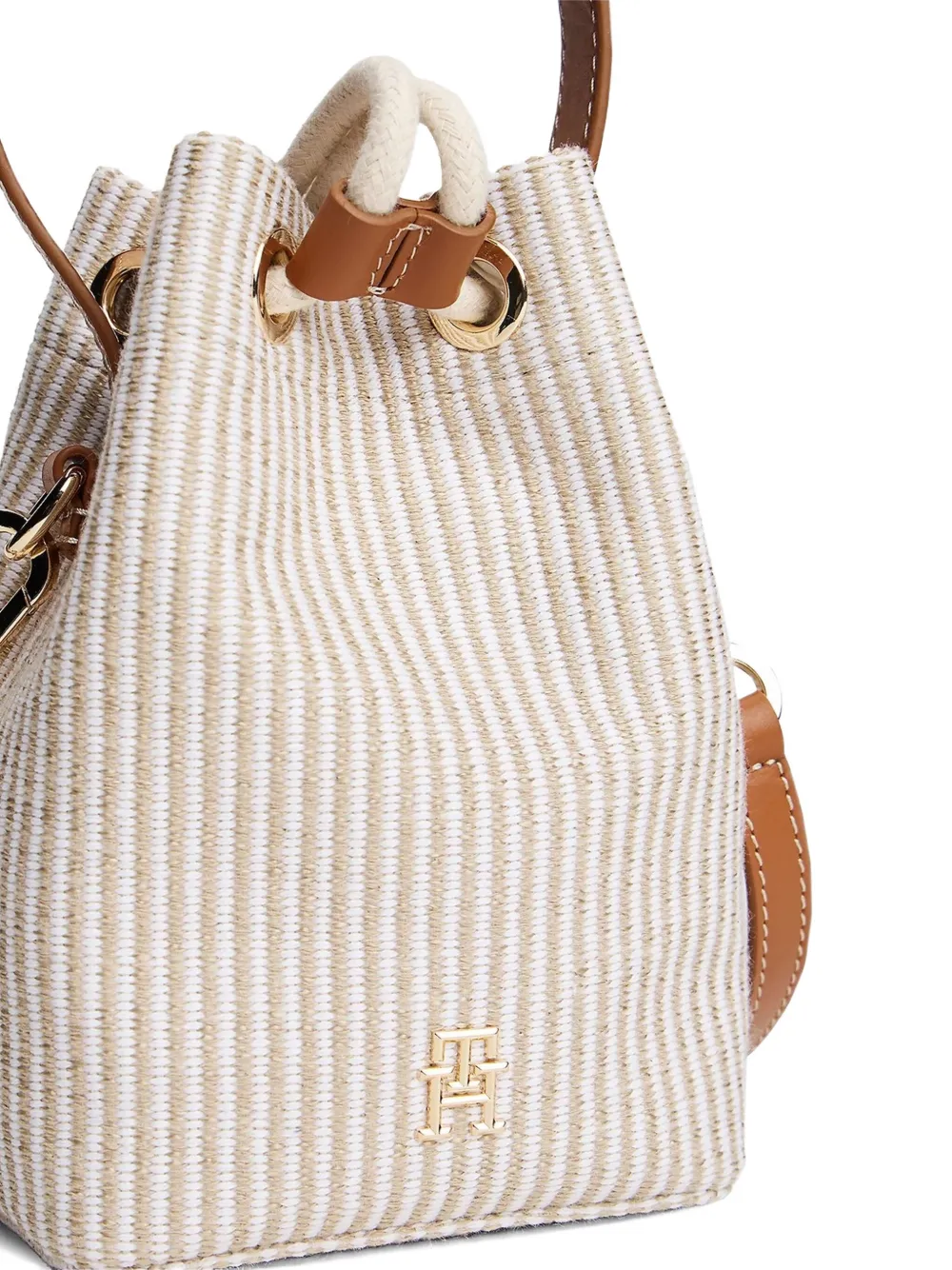 Tommy Hilfiger striped bucket bag Beige