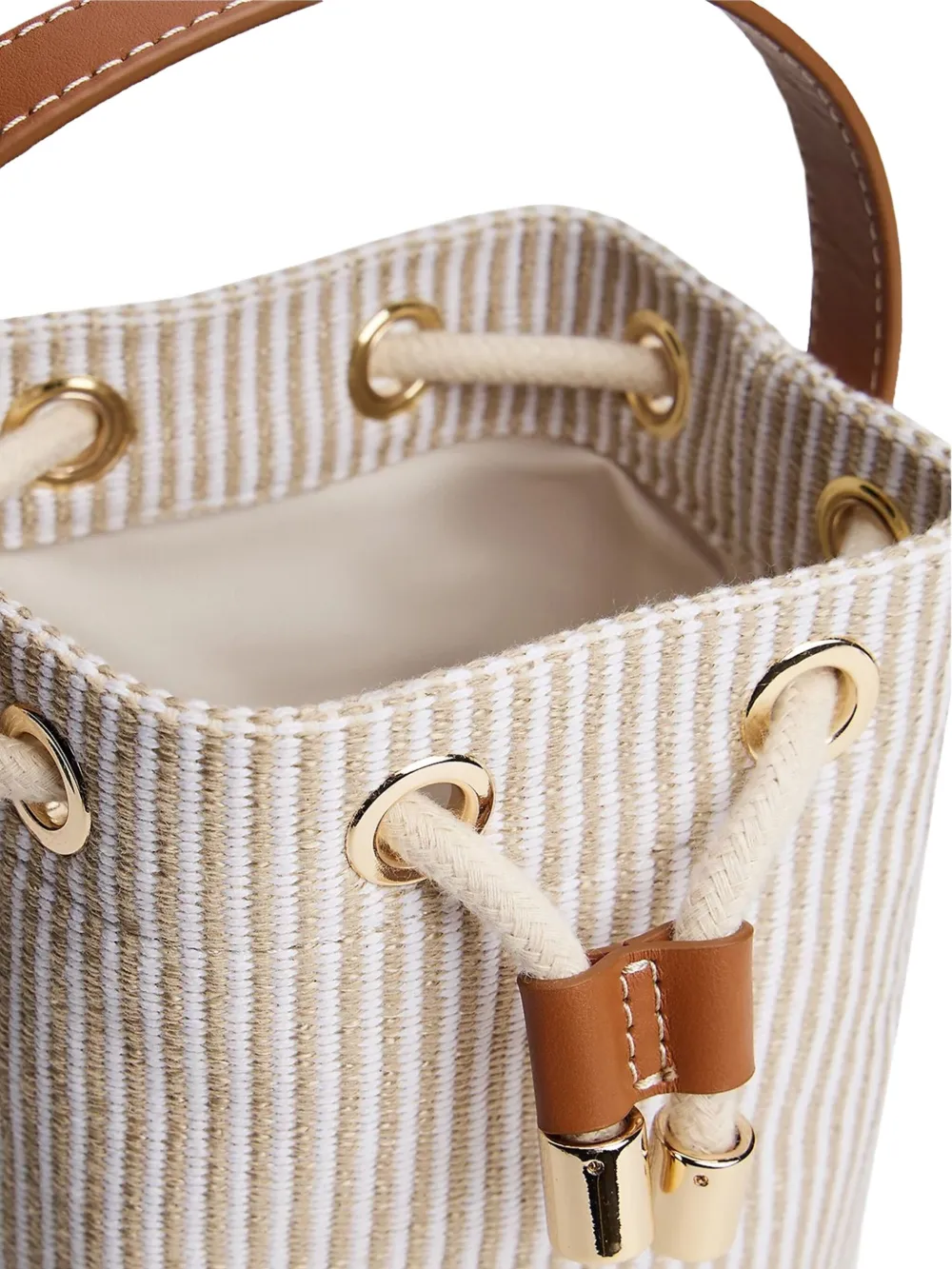Tommy Hilfiger striped bucket bag Beige