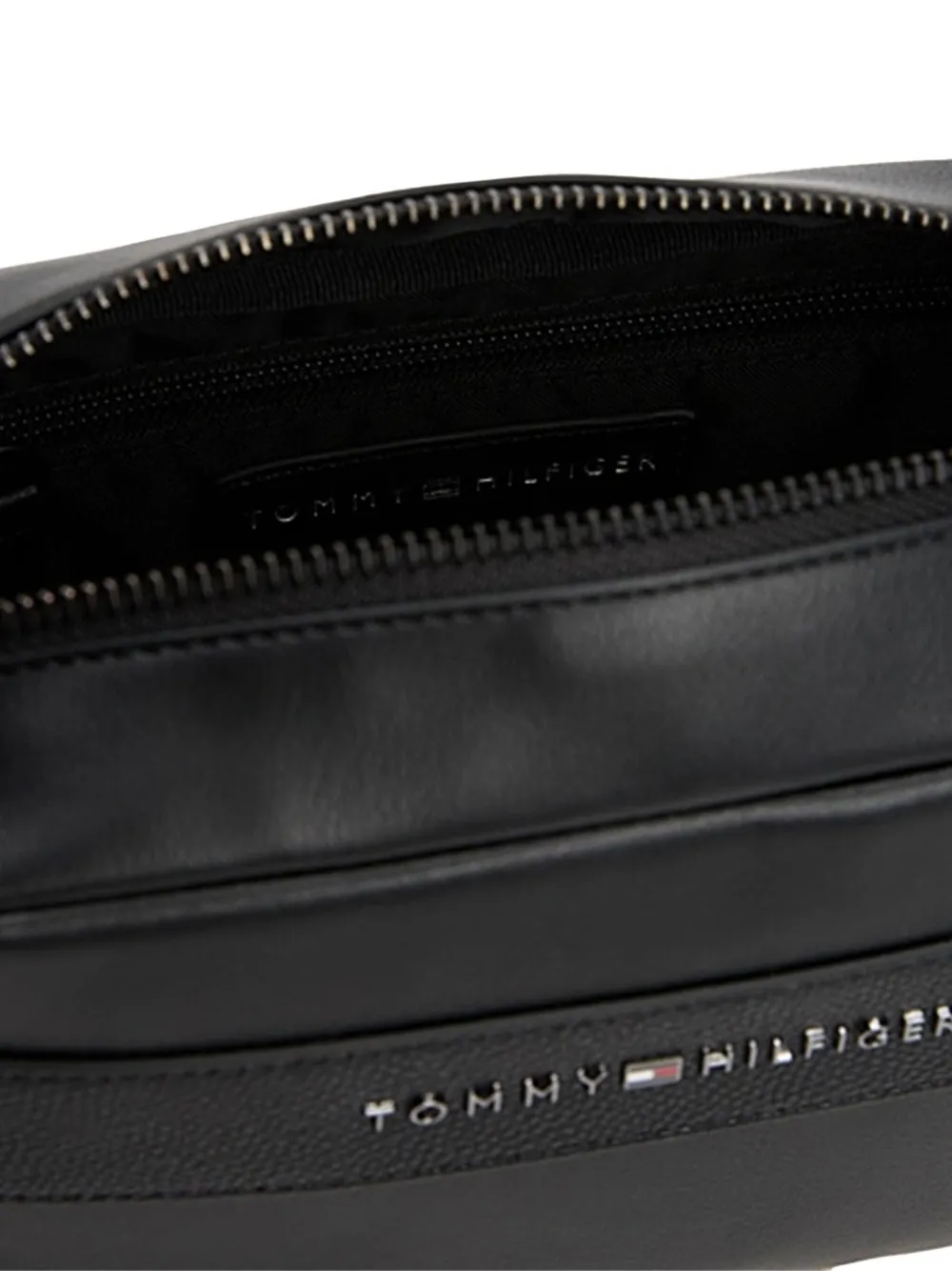 Tommy Hilfiger Leren toilettas Zwart