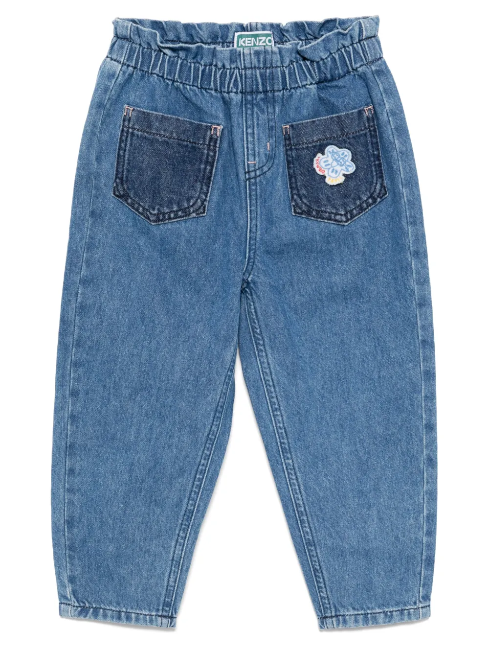 Kenzo Kids logo-embroidered jeans Blauw