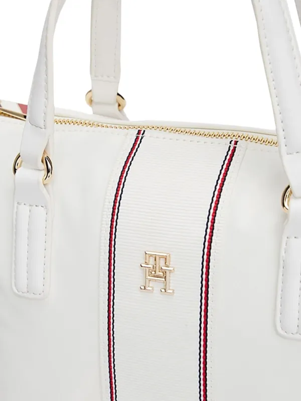 ★ ★ Poppy Summer Small Tote Bag T22F1ABG051WT TOMMY HILFIGER Poppy Summer Small Tote Safari Canvas Stripe