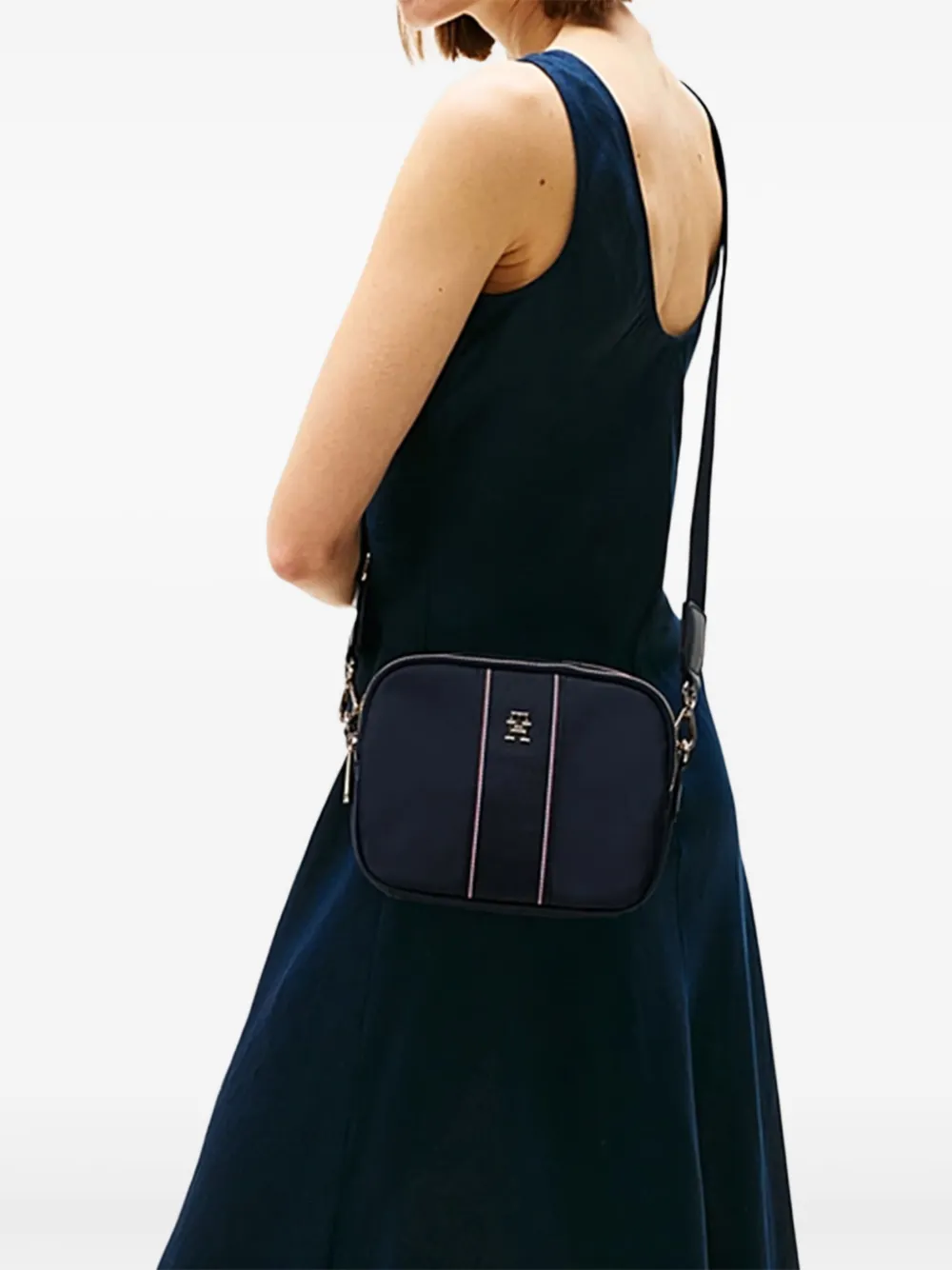 Tommy Hilfiger striped-detail cross body bag Blauw