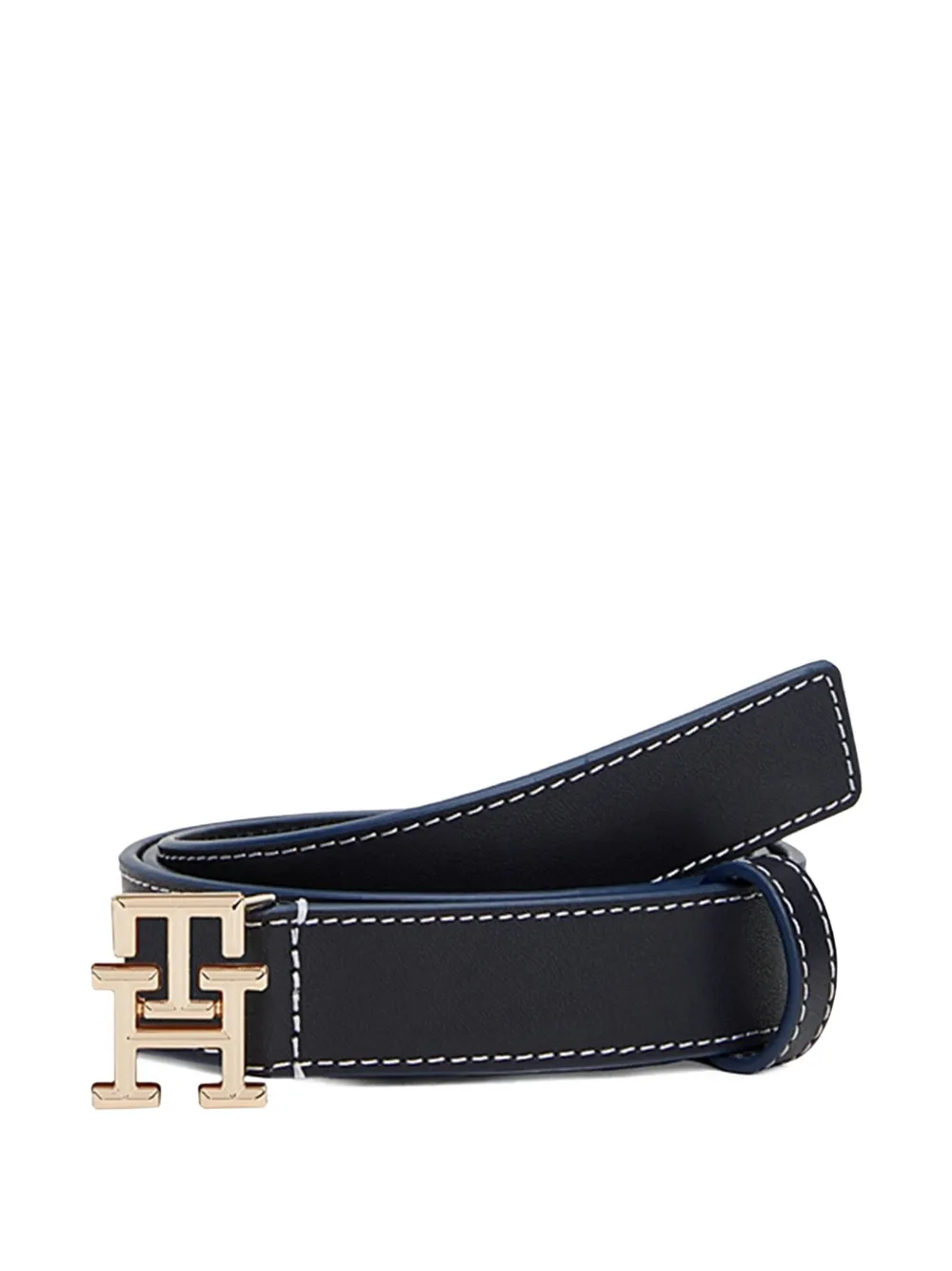 Tommy Hilfiger logo-buckle leather belt - DW6 SPACE BLUE