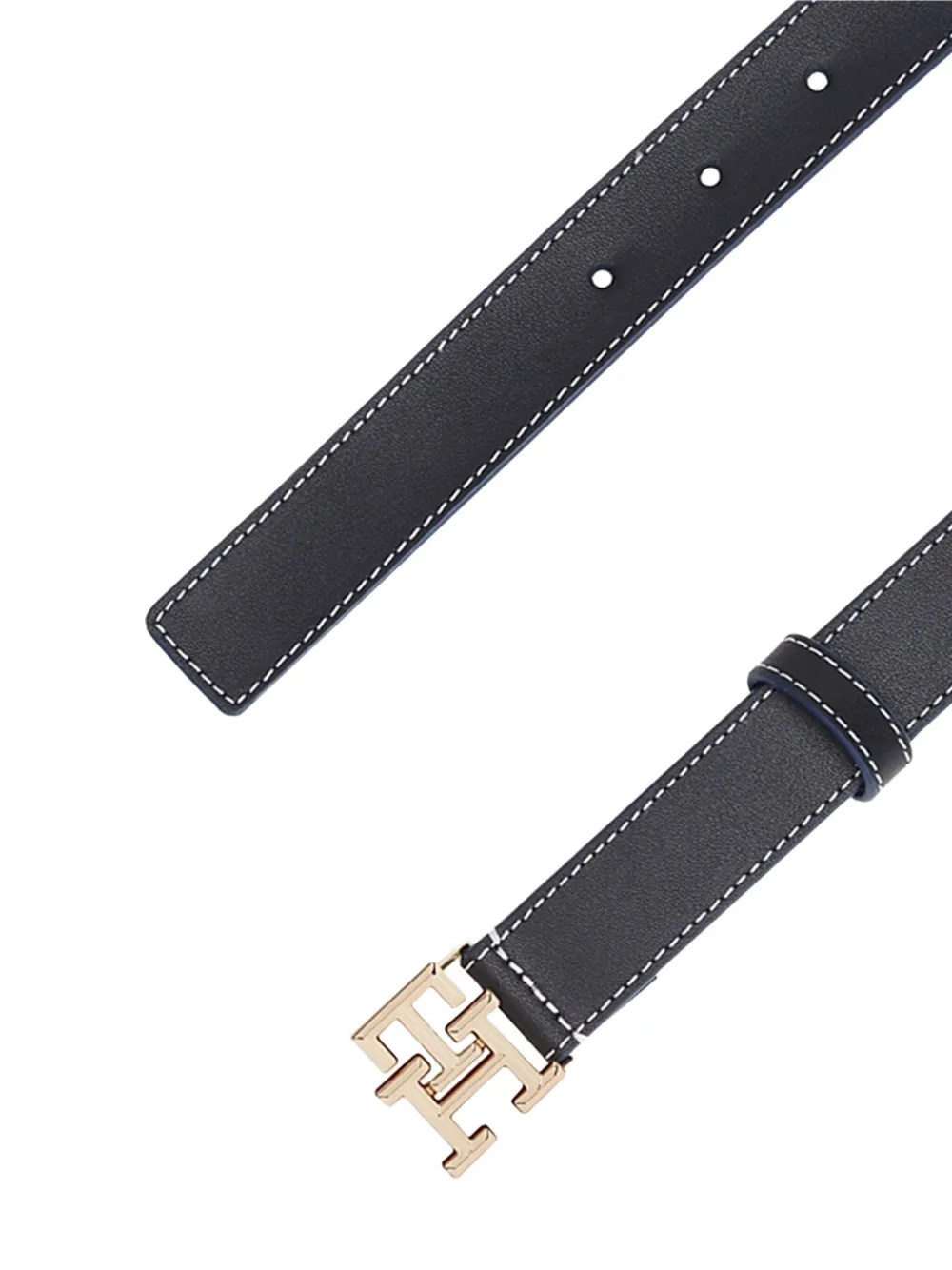 Tommy Hilfiger logo-buckle leather belt DW6 SPACE BLUE