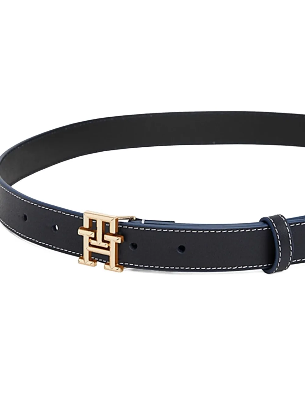 Tommy Hilfiger logo-buckle leather belt DW6 SPACE BLUE