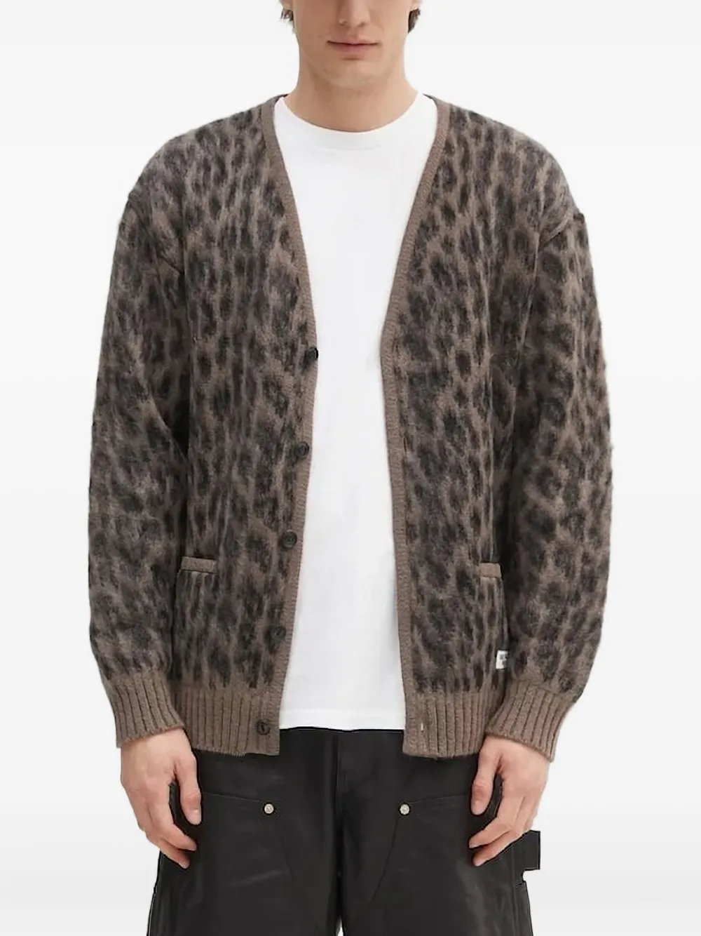 WACKO MARIA leopard-print button cardigan | Brown | Image 1