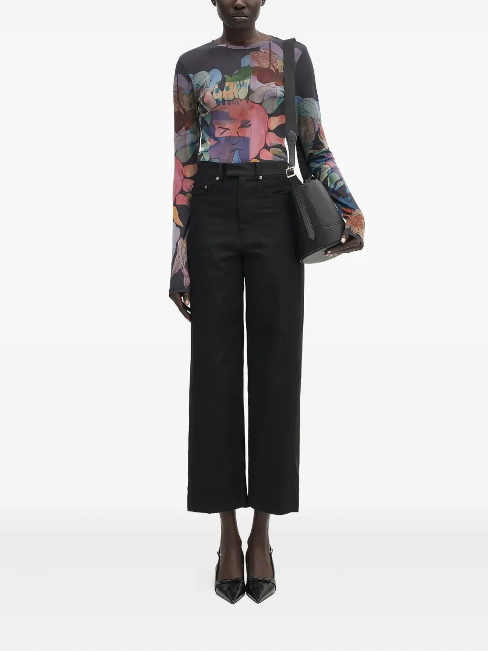 Undercover panelled cropped trousers Zwart