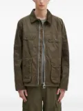 Barbour corduroy-collar waxed jacket - Brown