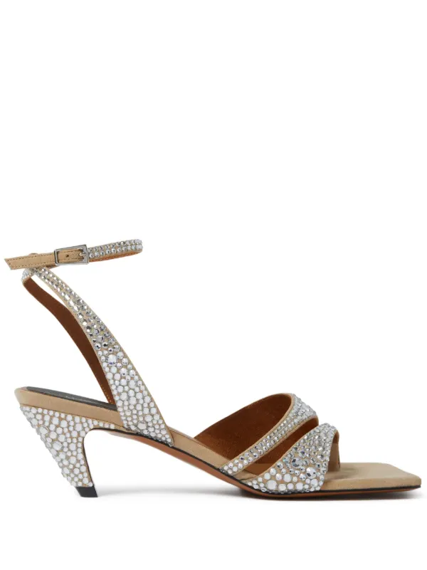 Stella McCartney Rhinestone-embellished Sandals in Neutrals