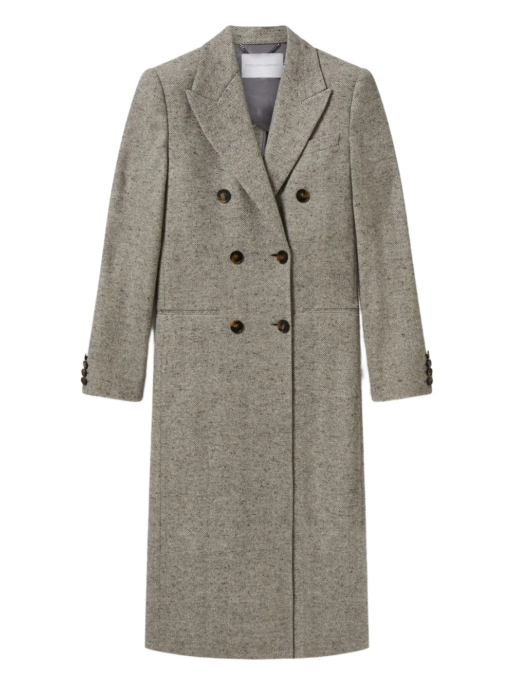 Stella McCartney Jas met dubbele rij knopen en tweed patroon Grijs