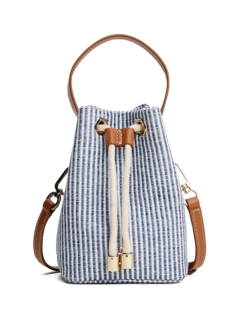 Tommy Hilfiger Striped Drawstring Bucket Bag