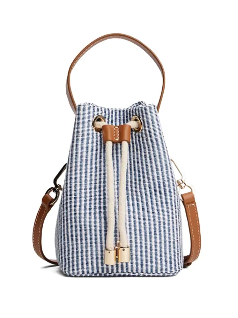 Tommy Hilfiger striped drawstring bucket bag