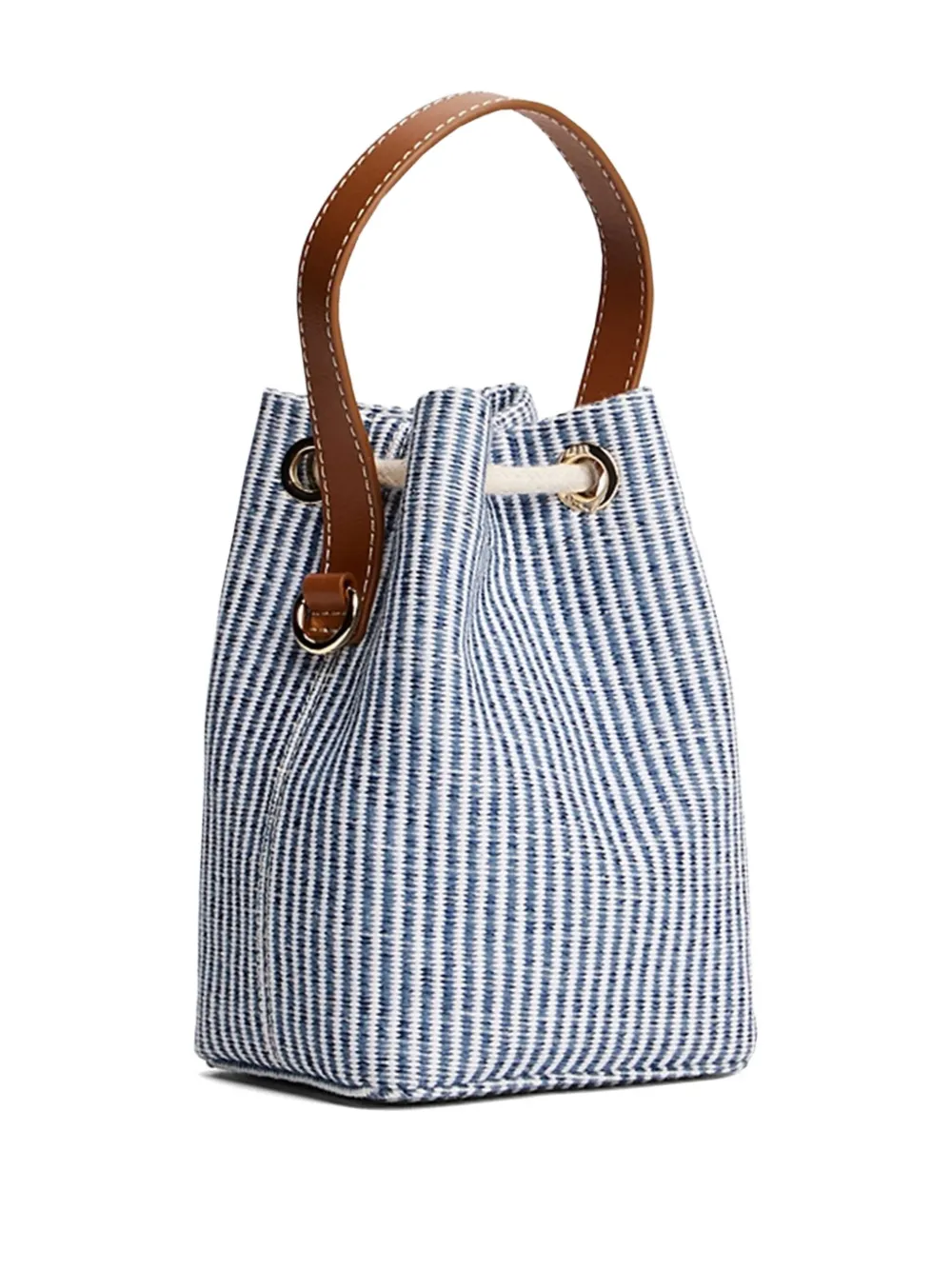 Tommy Hilfiger striped drawstring bucket bag Blauw