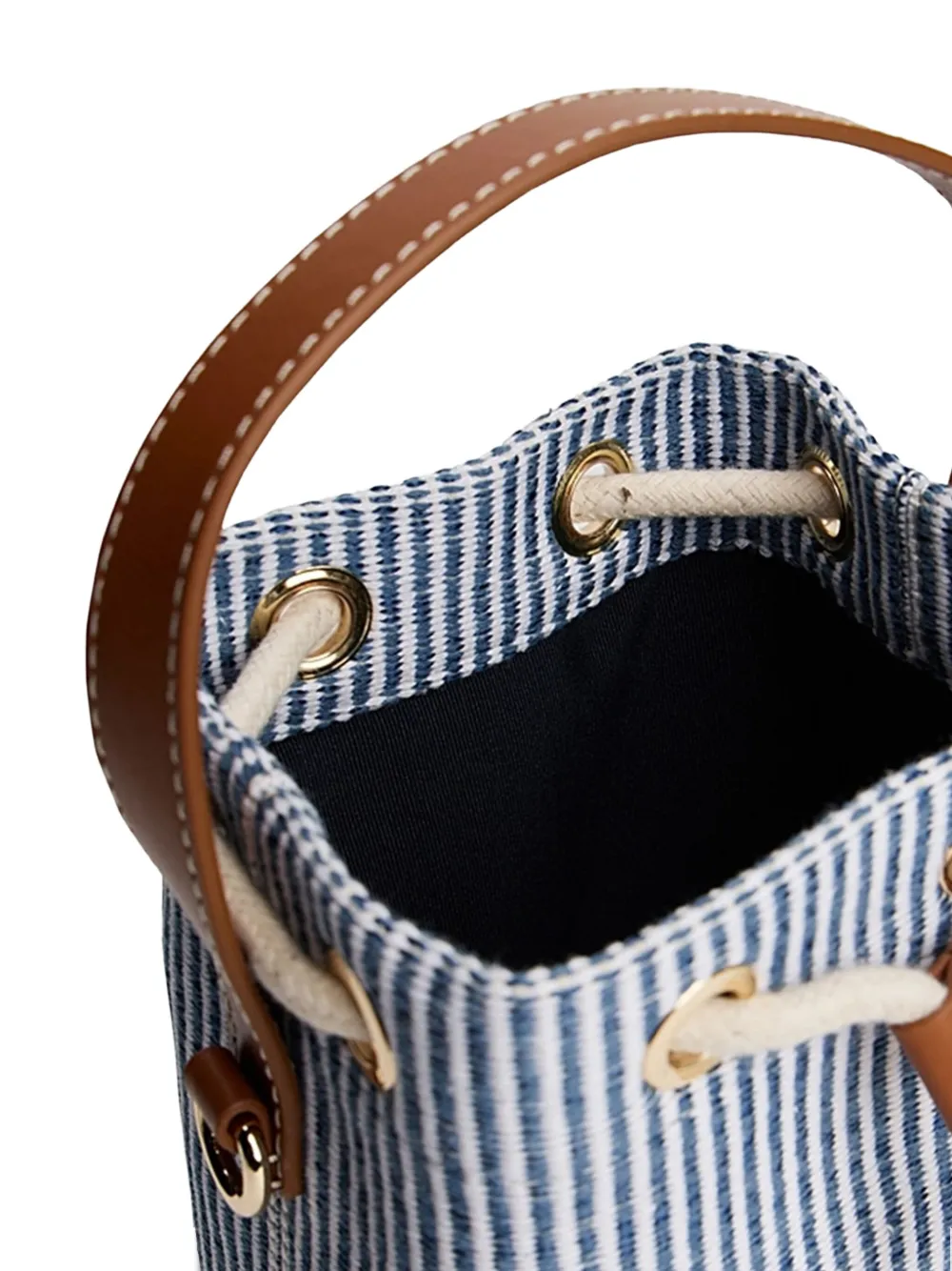 Tommy Hilfiger striped drawstring bucket bag Blauw