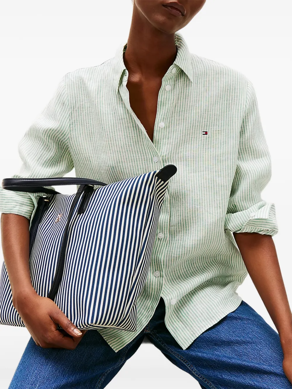 Tommy Hilfiger striped tote bag - Blauw