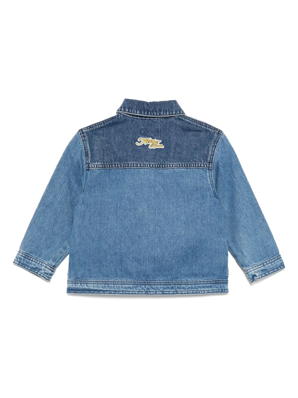Kenzo Kids logo-embroidered jacket Blauw