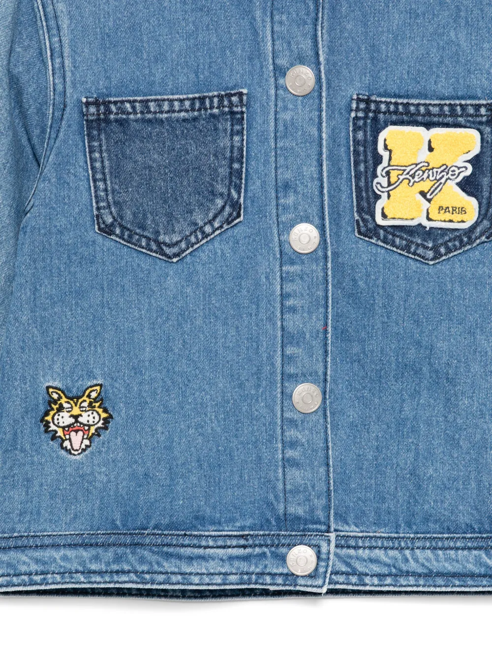 Kenzo Kids logo-embroidered jacket Blauw