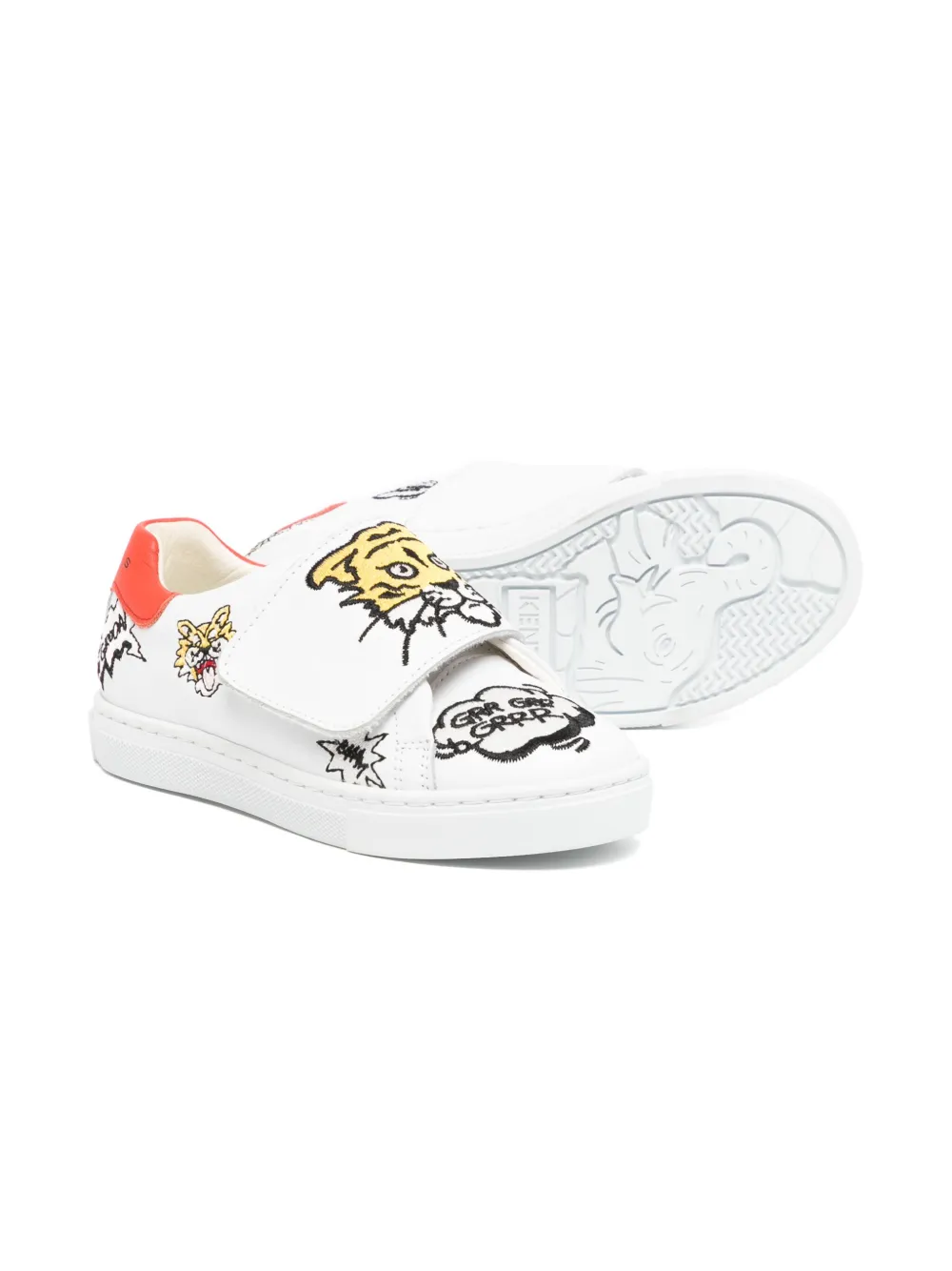 Kenzo Kids logo-embroidered sneakers White