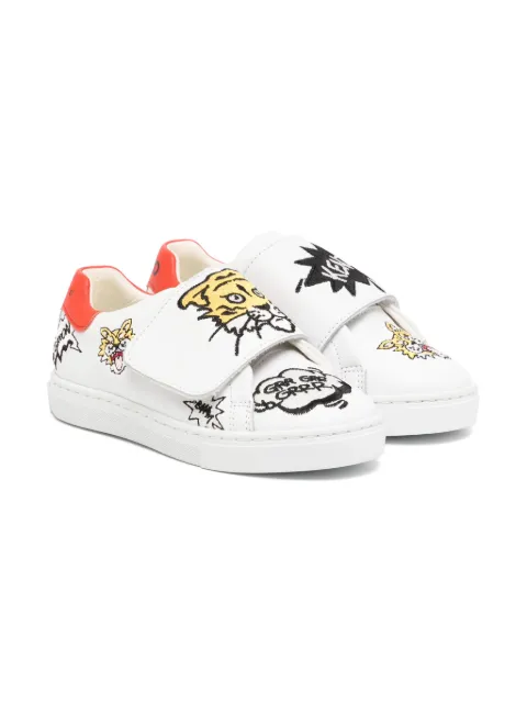 Kenzo Kids logo-embroidered trainers