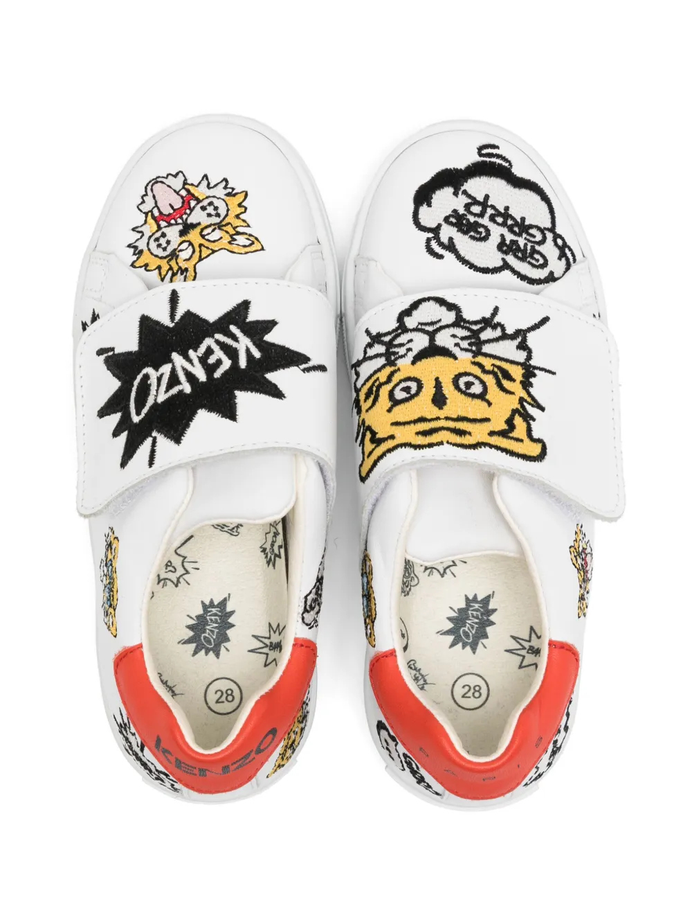 Kenzo Kids logo-embroidered sneakers White