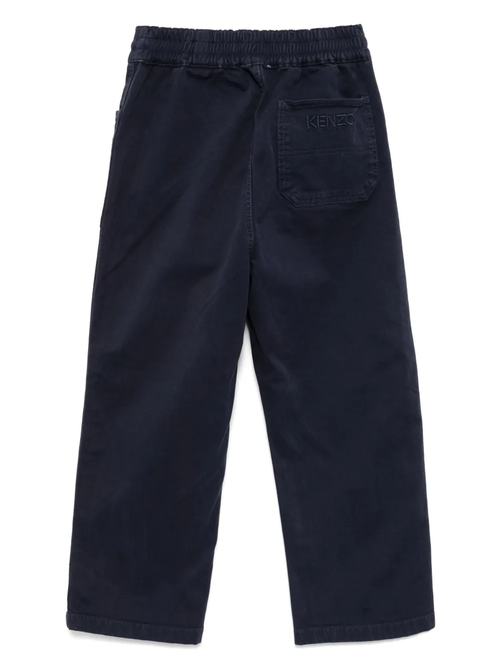 Kenzo Kids logo-embroidered trousers Blauw