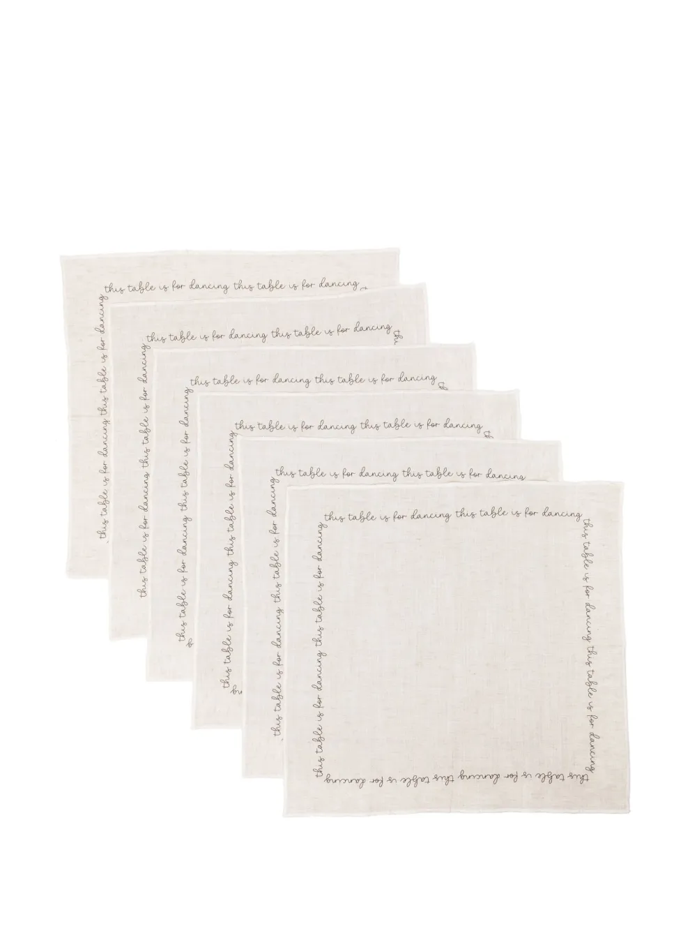 Bambah Dancing table napkins (set of six) | Neutrals | Image 1