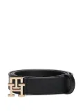 Tommy Hilfiger logo-buckle leather belt - Black