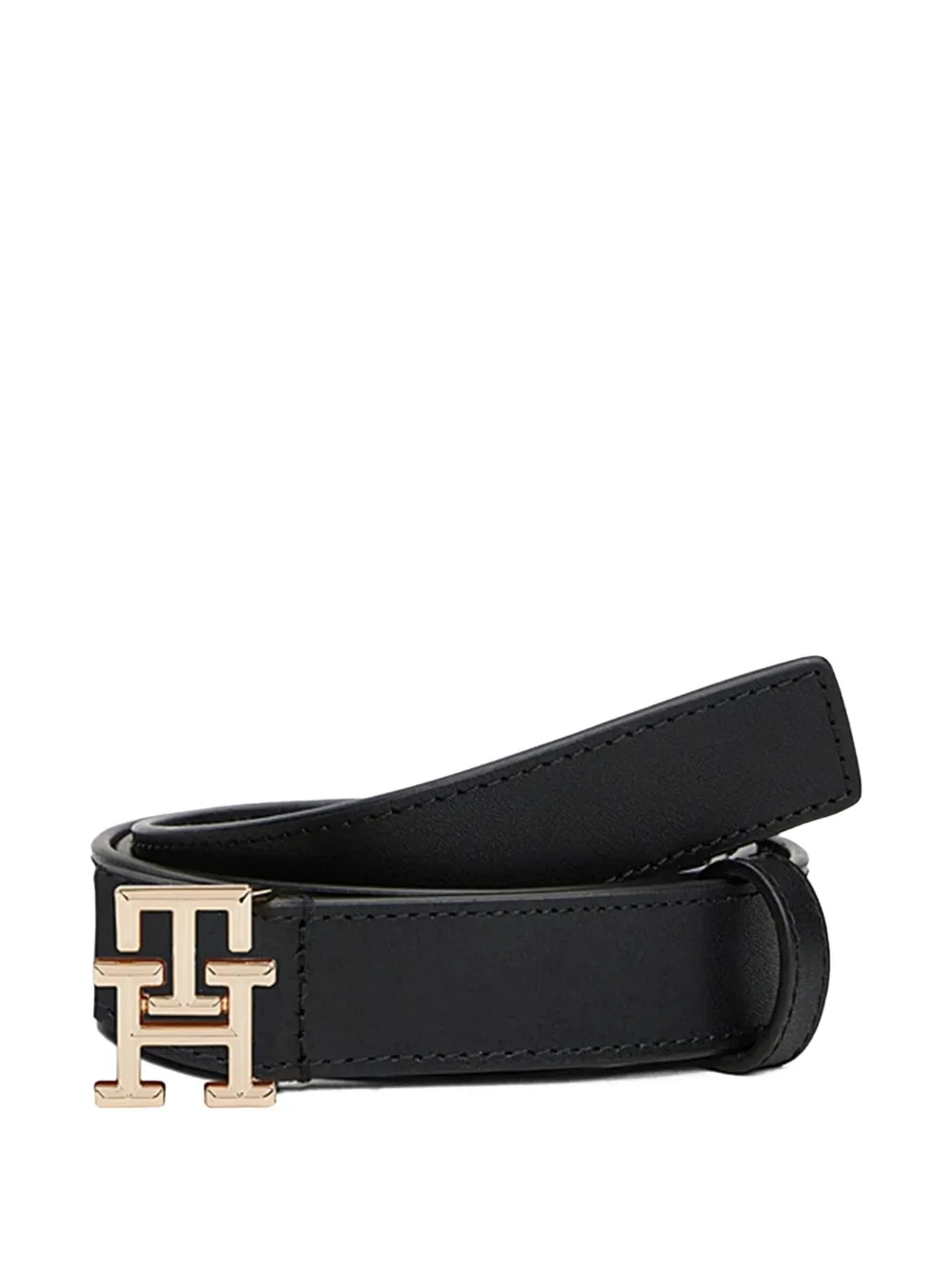 Tommy Hilfiger logo-buckle leather belt - Zwart