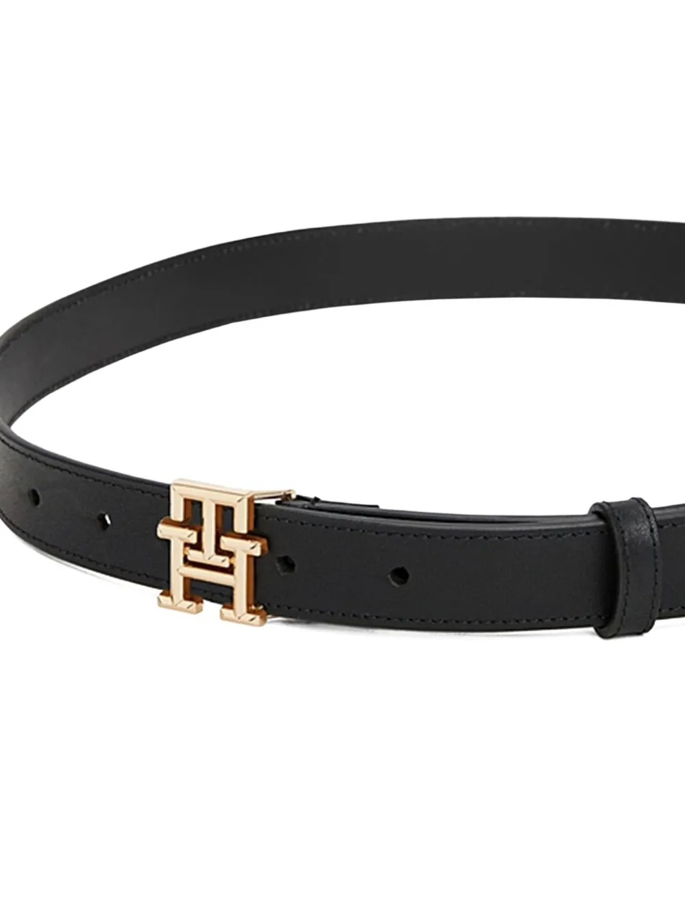 Tommy Hilfiger logo-buckle leather belt Zwart