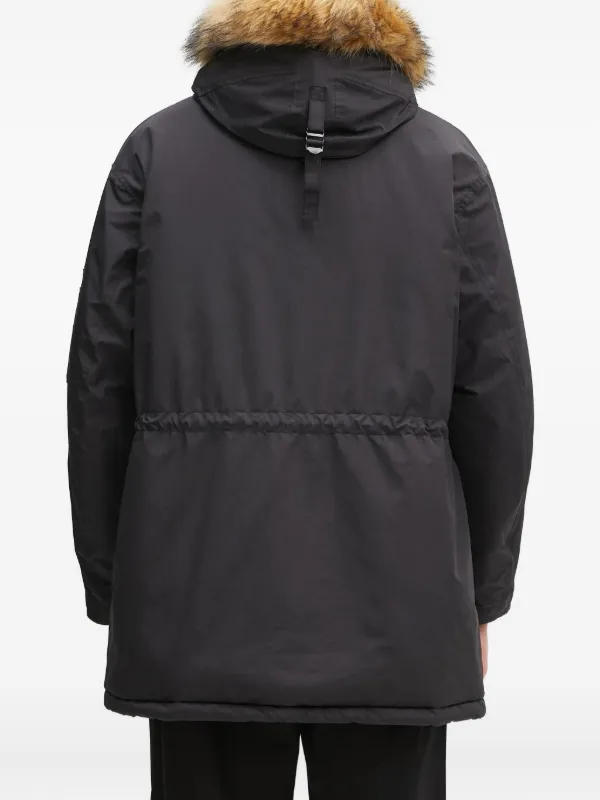 WACKO MARIA Faux fur-lined Hooded Parka | Black | FARFETCH