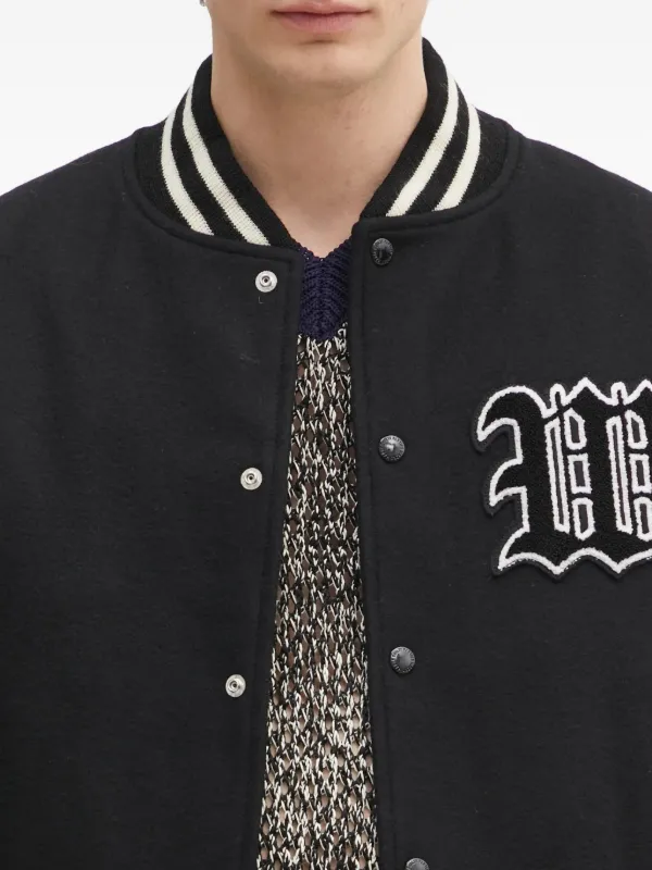 WACKO MARIA Type-2 contrast-sleeves Varsity Jacket | Black
